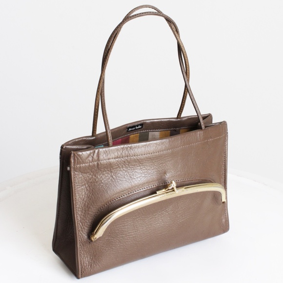 Bonnie Cashin for Coach Purse Tote Bag Mini Kiss Lock Bag Leather Vintage 60s - Picture 3 of 10